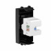 Компьютерная розетка RJ-45 без шторки модульная, кат.6, Avanti, черный квадрат, 1 модуль