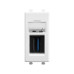 USB 3.0 розетка модульная, тип А-А, Avanti, белое облако, 1 модуль
