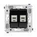 Компьютерная розетка RJ-45 без шторки в стену, кат.6А двойная экранированная, Avanti, черный квадрат Компьютерная розетка RJ-45 без шторки в стену, кат.6А двойная экранированная, Avanti, черный квадрат