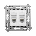 Компьютерная розетка RJ-45 в стену, кат.5e двойная, Avanti, белое облако