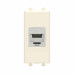 Компьютерная розетка RJ-45 без шторки модульная, кат.6А экранированная, Avanti, ванильная дымка, 1 модуль Компьютерная розетка RJ-45 без шторки модульная, кат.6А экранированная, Avanti, ванильная дымка, 1 модуль