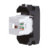 Компьютерная розетка RJ45 кат.5e, Brava, черная, 1мод Компьютерная розетка RJ45 кат.5e, Brava, черная, 1мод