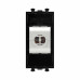 Компьютерная розетка RJ-45 без шторки модульная, кат.6 экранированная, Avanti, черный квадрат, 1 модуль