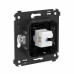 Компьютерная розетка RJ-45 без шторки в стену, кат.6A одинарная, Avanti, черный квадрат