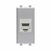 Компьютерная розетка RJ-45 без шторки модульная, кат.6 экранированная, Avanti, закаленная сталь, 1 модуль