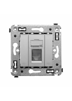 Компьютерная розетка RJ-45 в стену, кат.5e одинарная, Avanti, закаленная сталь