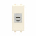 Компьютерная розетка RJ-45 без шторки модульная, кат.6 экранированная, Avanti, ванильная дымка, 1 модуль Компьютерная розетка RJ-45 без шторки модульная, кат.6 экранированная, Avanti, ванильная дымка, 1 модуль