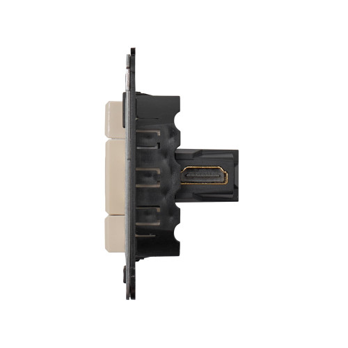 HDMI розетка одинарная в стену, тип А-А, Avanti, ванильная дымка