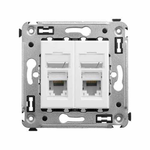 Компьютерная розетка RJ-45 в стену, кат.6 двойная,