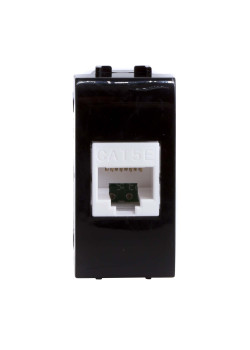 Компьютерная розетка RJ45 кат.5e, Brava, черная, 1мод