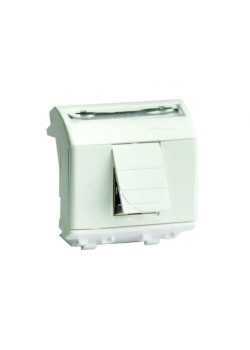 Компьютерная розетка RJ-45, кат.5Е (разъем АМР), белая, 2мод