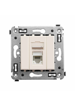 Компьютерная розетка RJ-45 в стену, кат.5e одинарная, Avanti, ванильная дымка