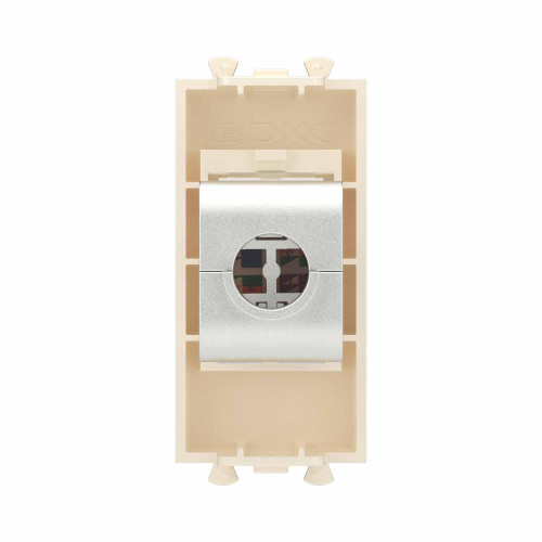 Компьютерная розетка RJ-45 без шторки модульная, кат.6А экранированная, Avanti, ванильная дымка, 1 модуль