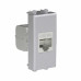 Компьютерная розетка RJ-45 без шторки модульная, кат.6А экранированная, Avanti, закаленная сталь, 1 модуль