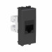 Компьютерная розетка RJ-45 без шторки модульная, кат.6А, Avanti, черный матовый, 1 модуль