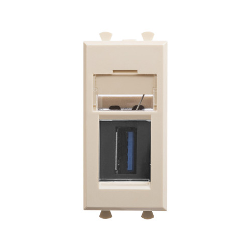USB 3.0 розетка модульная, тип А-А, Avanti, ванильная дымка, 1 модуль