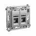 Компьютерная розетка RJ-45 в стену, кат.6А двойная, Avanti, закаленная сталь Компьютерная розетка RJ-45 в стену, кат.6А двойная, Avanti, закаленная сталь
