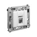 Компьютерная розетка RJ-45 в стену, кат.6 одинарная экранированная, Avanti, белое облако