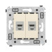 Компьютерная розетка RJ-45 без шторки в стену, кат.5e двойная экранированная, Avanti, ванильная дымка