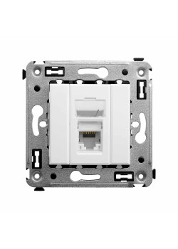 Компьютерная розетка RJ-45 в стену, кат.6A одинарная, 
