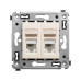 Компьютерная розетка RJ-45 в стену, кат.6 двойная, Avanti, ванильная дымка