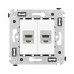 Компьютерная розетка RJ-45 без шторки в стену, кат.6A двойная экранированная, Avanti, белое облако Компьютерная розетка RJ-45 без шторки в стену, кат.6A двойная экранированная, Avanti, белое облако