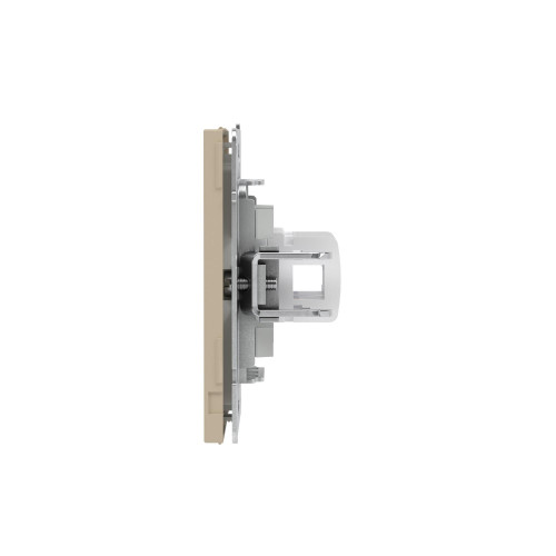 Компьютерная розетка RJ-45 без шторки, кат.6А двойная, KANT, ванильный марципан