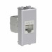Компьютерная розетка RJ-45 без шторки модульная, кат.6 экранированная, Avanti, закаленная сталь, 1 модуль