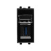 USB 3.0 розетка модульная, тип А-А, Avanti, черный квадрат, 1 модуль