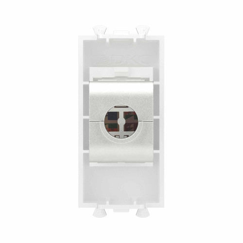 Компьютерная розетка RJ-45 без шторки модульная, кат.6 экранированная, Avanti, белое облако, 1 модуль