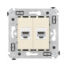 Компьютерная розетка RJ-45 без шторки в стену, кат.5е двойная, Avanti, ванильная дымка