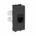 Компьютерная розетка RJ-45 без шторки модульная ,кат.6, Avanti, черный матовый, 1 модуль