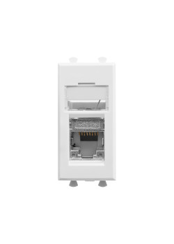 Компьютерная розетка RJ-45 модульная, кат.5е экранированная, Avanti,белое облако, 1 модуль
