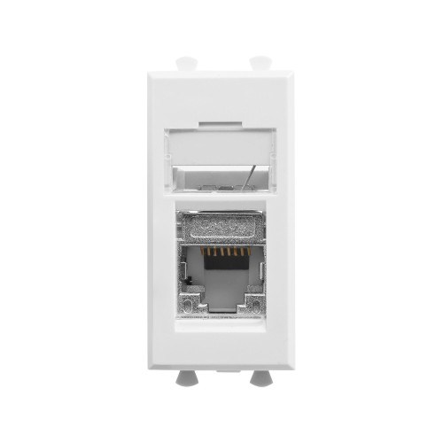 Компьютерная розетка RJ-45 модульная, кат.5е экранированная, Avanti,белое облако, 1 модуль