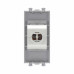 Компьютерная розетка RJ-45 без шторки модульная, кат.6А экранированная, Avanti, закаленная сталь, 1 модуль