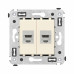Компьютерная розетка RJ-45 без шторки в стену, кат.6 двойная экранированная, Avanti, ванильная дымка