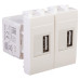 USB зарядное устройство модульное, Avanti, белое облако, 2 модуля, 2.1 А