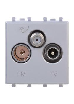 Розетка TV-FM-SAT модульная, Avanti, закаленная сталь, 2 модуля