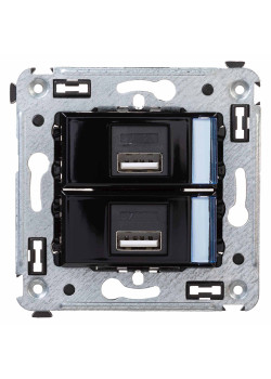 USB зарядное устройство в стену 2.1 А, Avanti, черный квадрат