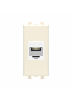 Компьютерная розетка RJ-45 без шторки модульная, кат.6А, Avanti, ванильная дымка, 1 модуль