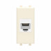 Компьютерная розетка RJ-45 без шторки модульная, кат.6А, Avanti, ванильная дымка, 1 модуль