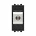 Компьютерная розетка RJ-45 без шторки модульная, кат.6 экранированная, Avanti, черный матовый, 1 модуль