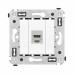 Компьютерная розетка RJ-45 без шторки в стену, кат.6 одинарная экранированная, Avanti, белое облако