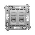 Компьютерная розетка RJ-45 в стену, кат.5e двойная экранированная, Avanti, закаленная сталь