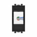 Компьютерная розетка RJ-45 без шторки модульная, кат.6А, Avanti, черный матовый, 1 модуль