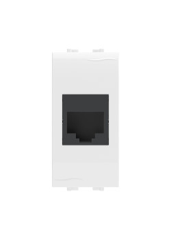 Компьютерная розетка RJ45 кат.5e, Brava, белая, 1 модуль