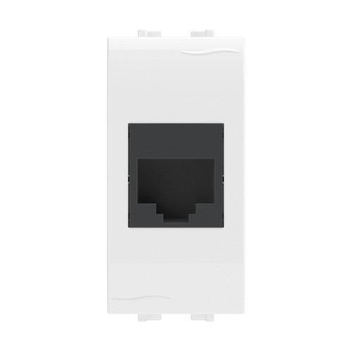 Компьютерная розетка RJ45 кат.5e, Brava, белая, 1 модуль