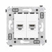 Компьютерная розетка RJ-45 без шторки в стену, кат.6A двойная, Avanti, белое облако