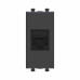 Компьютерная розетка RJ-45 без шторки модульная, кат.6А, Avanti, черный матовый, 1 модуль