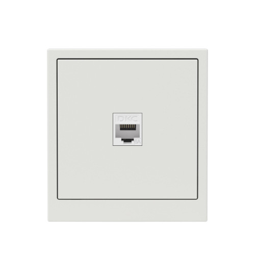 Компьютерная розетка RJ-45 без шторки, кат.6А одинарная,KANT, белый песок